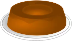 Karamell pudding på en plate vektorgrafikken
