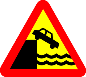Danger quay road sign vector image