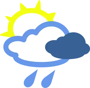 Sunny och regnig dag väder symbol vektor bild