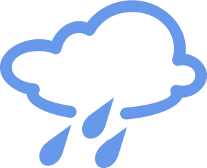 Rainy cloud outline vector image