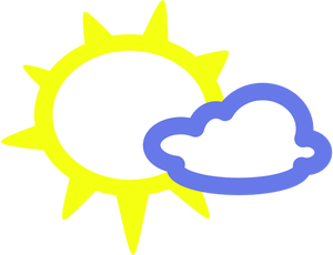 Słoneczny z niektórych chmury Pogoda symbol wektor wyobrażenie o osobie