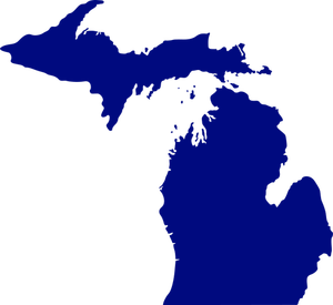 Vektorikartta Michiganin osavaltiosta