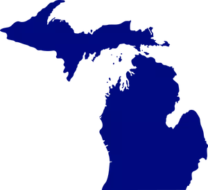 Mappa vettoriale di stato del Michigan