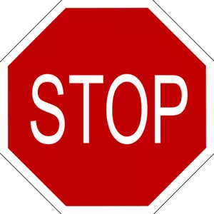 Ilustracja wektorowa znaku STOP ostrzeżenie