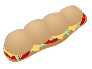 Vector Illustrasjon av ubåten sandwich