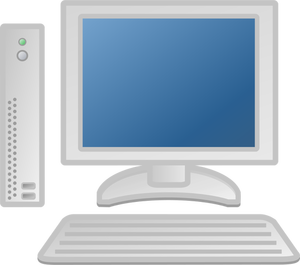Thin desktop computer vector image