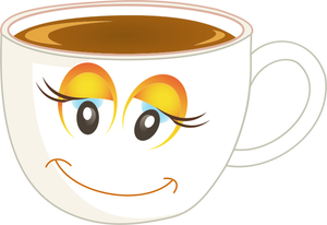 Xícara de café a sorrir
