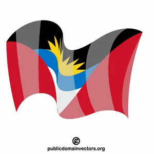 Antigua and Barbuda state flag waving