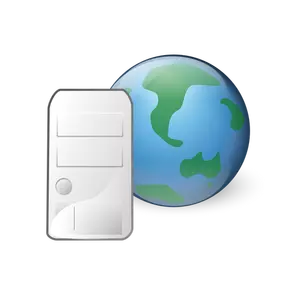 Vector de icono de servidor world wide web de dibujo