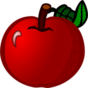 Pomme rouge ligne art vecteur clip art