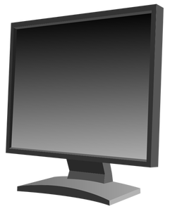 Siyah düz ekran LCD monitör vektör görüntü
