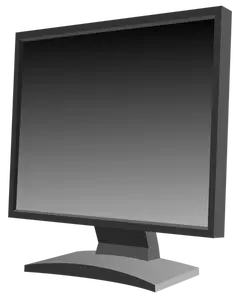 Schwarze Flachbildschirm LCD-Monitor-Vektor-Bild