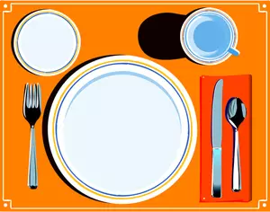 Vector image of table setting with cutlery
