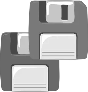 Vector clip art of two computer diskettes