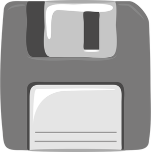 Šedavá počítačová disketa Vektor Klipart