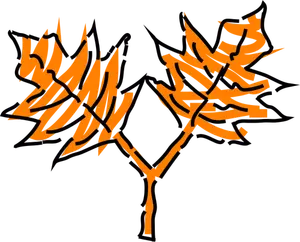 Naranja hojas dibujo vector de la imagen