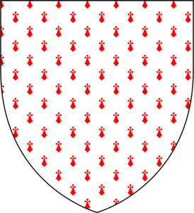Shield with red pattern