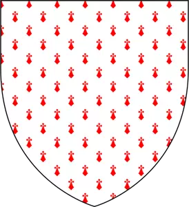 Shield with red pattern