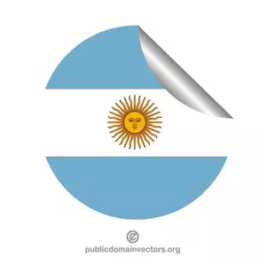 Bandera de Argentina en pegatina redonda