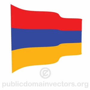 Vettore di bandiera armena ondulata