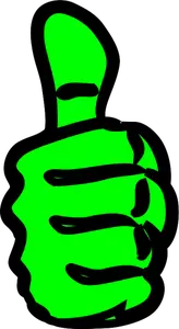 Vektor ClipArt-bilder av stark grön hand tummen upp