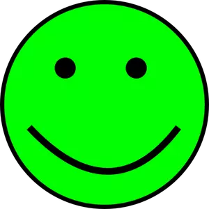 Illustrazione vettoriale di faccina felice verde faccia positiva