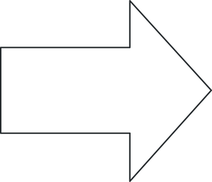 Bianco e nero freccia rivolta verso destra vettoriale