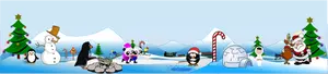 Gambar vektor adegan Natal Kutub Utara