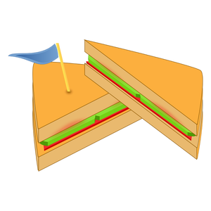 Bir bayrak taşıyıcı ile sandviç