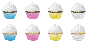 Hvit mattslipt cupcakes