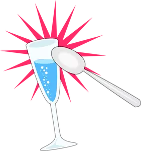 Party glass and spoon vector image