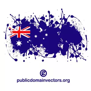 Australische vlag in spetter inktshape