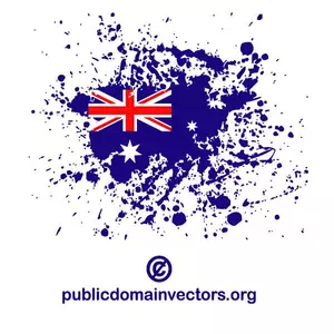 Respingos de tinta com a bandeira australiana