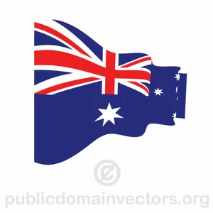 Bendera Australia bergelombang vektor