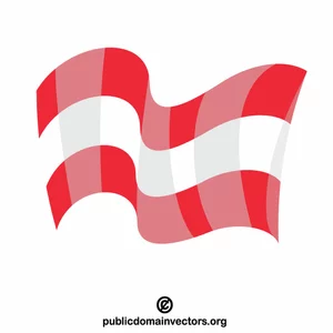 Bandera del estado austríaco efecto ondulado