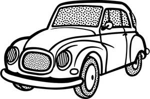 Lijn kunst vector afbeelding van oude auto
