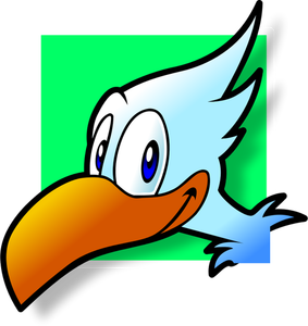Simple bird avatar vector clip art