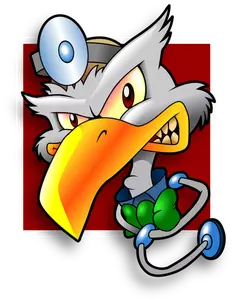 Ilustração de avatar de médico de abutre dos desenhos animados