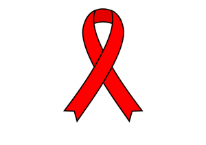 Red awareness ribbon vector image