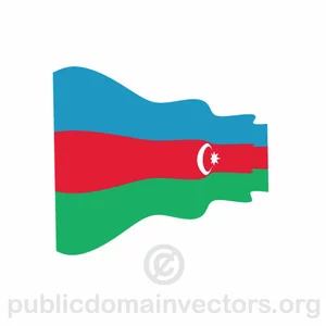 Wavy flag of Azerbaijan