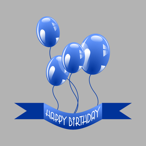 Birthday banner with balloons vector drawing