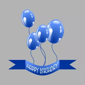 Födelsedag banner med ballonger vektorritning