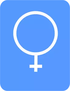 Vector drawing of modern blue women's toilet sign
