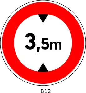 Vector de la imagen de ningún acceso para los vehículos cuya altura supera 3,5 metros señal de tráfico