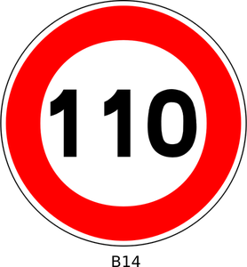 Disegno di vettore di segno di traffico limitazione velocità 110