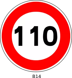 Desenho de 110 sinal de tráfego de limitação de velocidade vetorial