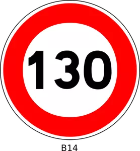 Grafica vectoriala de 130 viteza limitarea traficului semn