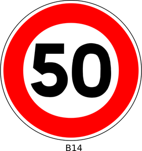 Clip art wektor prędkości 50 ograniczenie ruchu znak