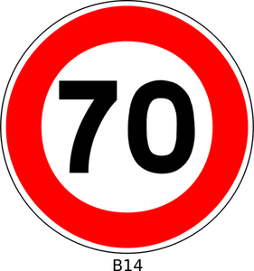 Vektor-Bild von 70 Geschwindigkeit Beschränkung Verkehrszeichen
