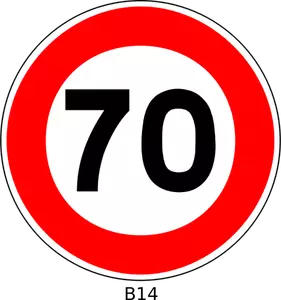 Imagem vetorial de 70 sinal de tráfego de limitação de velocidade